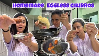 Homemade Eggless Churros #eggless #dessert #trend #food 