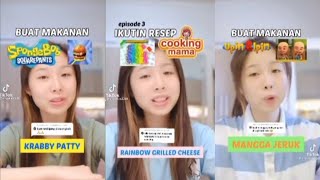 Challange 24 jam angellica sanjaya makan makanan kartun spongebob, upin & ipin dan cooking mama