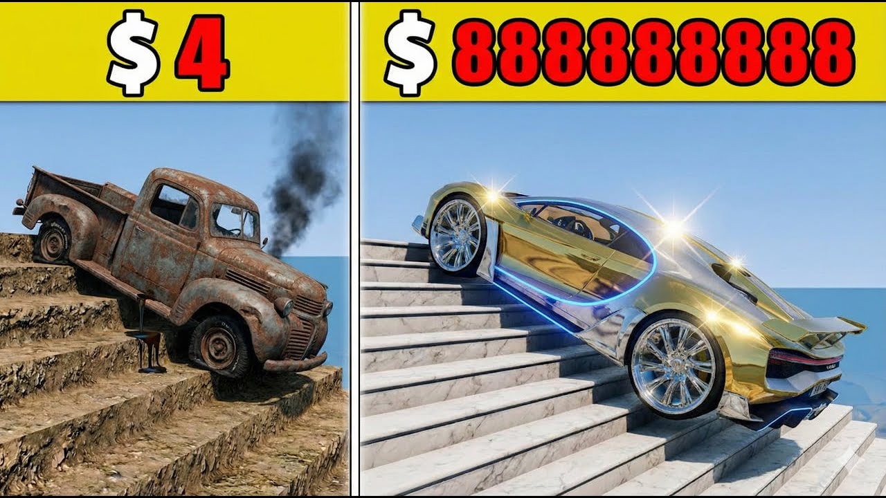 BMNG Drive - Epic High Speed Monster Truck Jumps Crashes #2 -BeamNG Drive: Cars vs Giant Pit