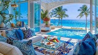 Summer Beach Jazz by the Infinity Pool 🌊 Relaxing Bossa Nova & Ocean Waves for Uplifting the day