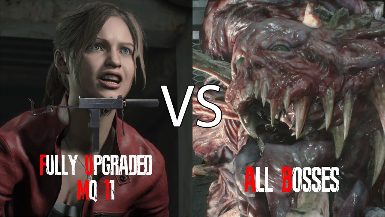 Fully Upgraded MQ 11 vs All Bosses (Hardcore) | Resident Evil 2 Remake