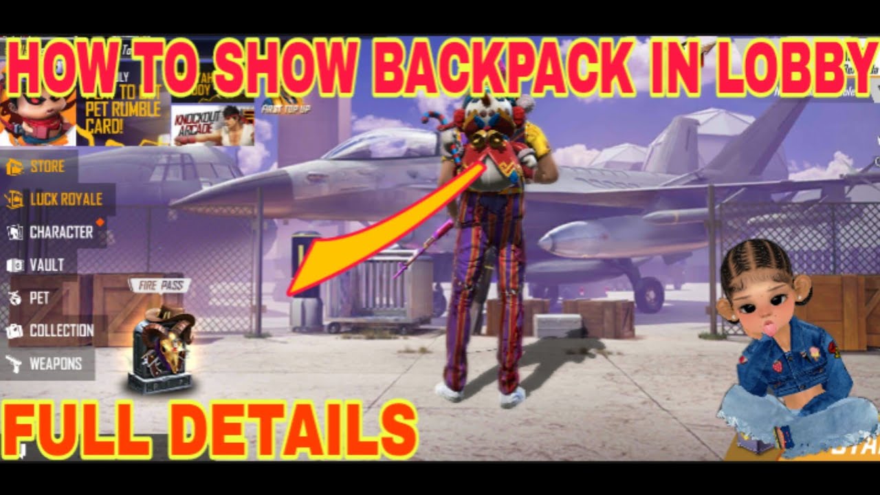 HOW TO SHOW BACKPACK IN LOBBY FORE FREE FIRE//BACKPACK KO LOBBY ME