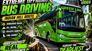 EXTREME OFFROAD BUS DRIVING 🚌💚 | Dangerous Mountain Roads | Indian Bus Simulator#youtube#viral#bus screenshot 4