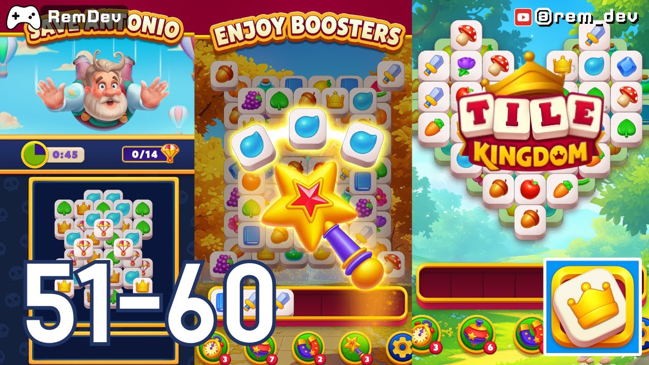 Tile Kingdom Level 51-60 – Beautiful 3D Kingdom Builder Puzzle