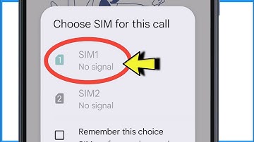 Choose Sim For This Call No Signal | Sim No Signal Problem