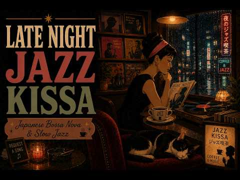 Late Night Jazz Kissa ☕ Cozy Night Jazz in Tokyo | Japanese Bossa Nova, Slow Jazz & Kayōkyoku