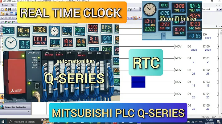 GX Works2: Real time clock RTC Mitsubishi PLC Q-Series with simulation