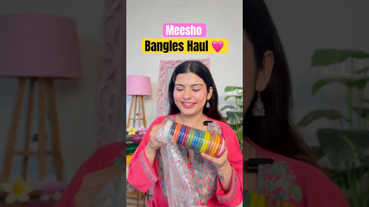 Meesho Ethnic Bangles Haul ✨🩷 Viral Glass Bangles #youtubeshorts #shorts #haul #bangles