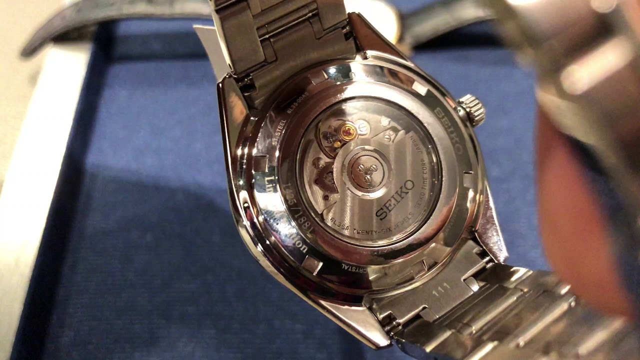 SEIKO SJE073/SARA015 video 3: case-back and 6L35 movement, Ultra HD セイコー  プレザージュ - YouTube