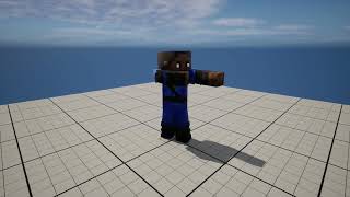 Minecraft Player Animation Test: Ranged Attack (Created using Blender and Unreal Engine 5)