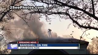 Fire at Gene Harris Bandshell in Julia Davis Park