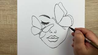 Adım adım kolay karakalem güzel kız yüzü resmi nasıl çizilir kolay çizim fikirleri