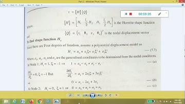 Derivation of Hermite shape function of Beam Element By Prof T S VANDALI Lecture 05