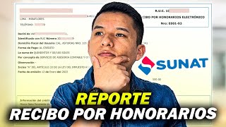 💰 Revisa el REPORTE de tus RECIBOS por HONORARIOS ELECTRONICOS 📑 REPORTE TRIBUTARIO [ SUNAT 2023 ]