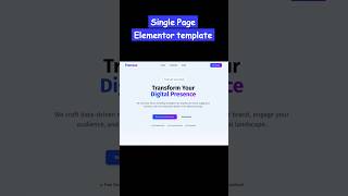 One Page Elementor Template   Home Page