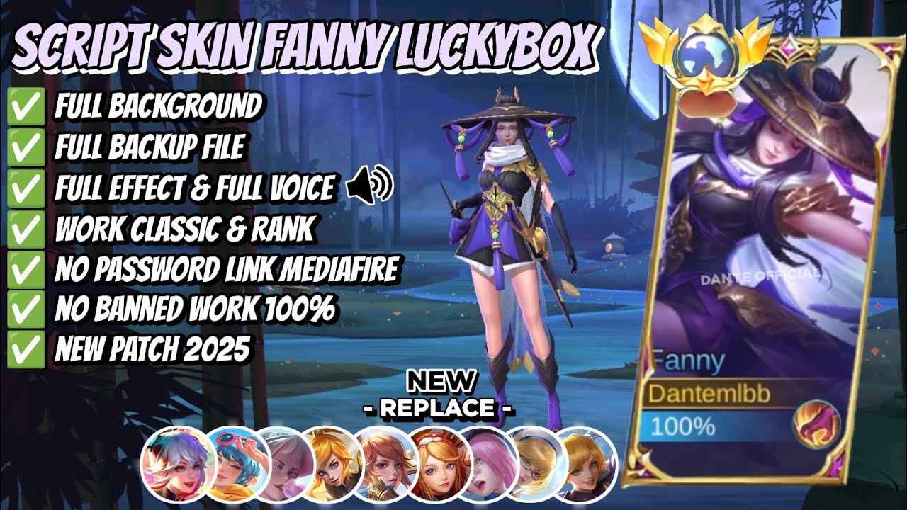 UPDATE Script Skin Fanny Luckybox - Skylark No Password | Full Effect Voice | Patch Terbaru