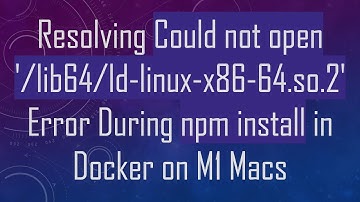 Resolving Could not open 