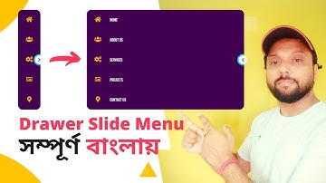 Slide In Slide Out Navigation Drawer Menu using HTML CSS & Javascript | Drawer Menu