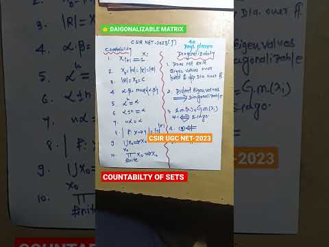 🌟DIAGONALIZABLE Matrix 🌟Countable
