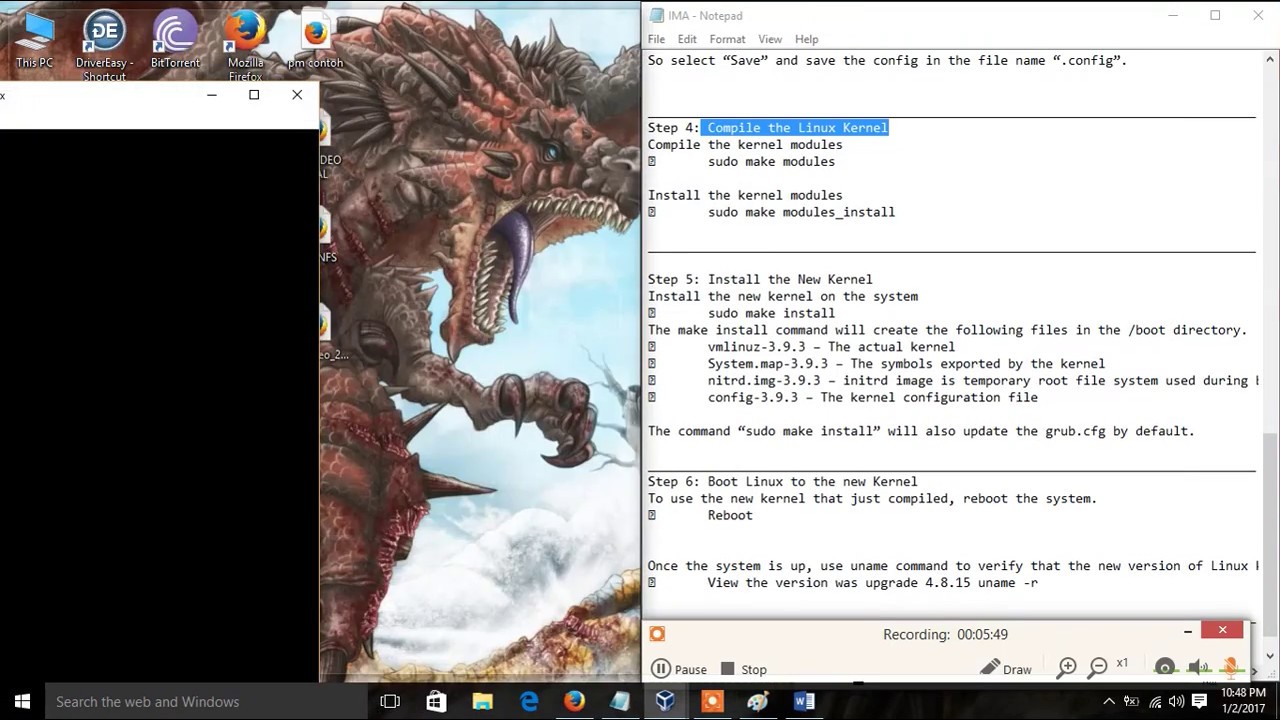 Recompiling Kernel recompiling linux kernel - YouTube