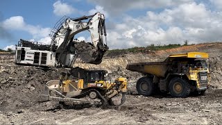 Liebherr R9350 And Hitachi 2500 Excavator || Mining Activity In Coal Mines Full Nonstop For 3 Hour