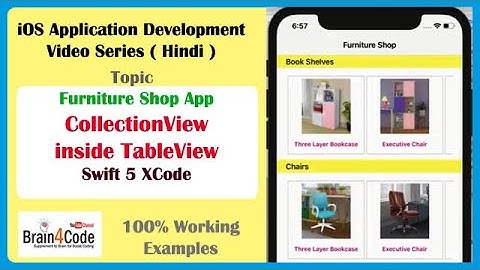 Furniture Shop - Add Collection View inside Table View Cell in Swift 5 XCode | Hindi | iOS App
