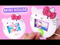 DIY Cute Hello Kitty Mini House. How to make paper mini house. Easy paper crafts and paper game.