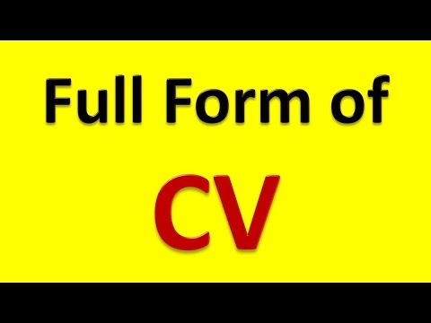 Full Form Of Cv Youtube