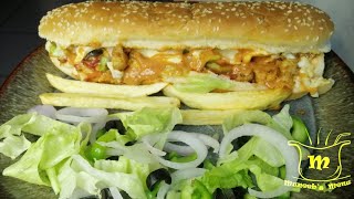 How To Make Subway Sandwich at Home ❗️ Chicken Tandoori Sandwich by Muneebs Menu