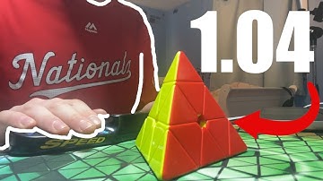 SUB WORLD RECORD! 1.04 Pyraminx Mean of 3, 0.70 Single