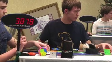 2.92 Official Pyraminx Average (and Braden recording the best moment of the comp)