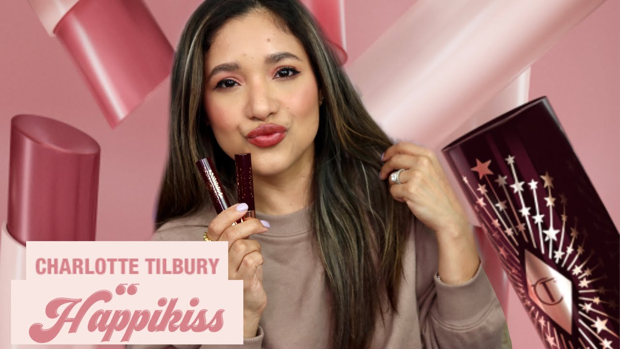 New Charlotte Tilbury Happikiss Lipstick Balm Demo and Swatches! Shades Pillow talk & Passion kiss
