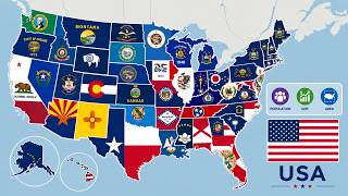 ALL 50 U.S. States & Capitals: Flags, Population, GDP, & Area