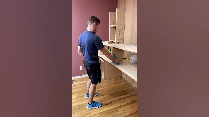 49. assembling our entire built-in desk #homerenovation #diy #woodwall #diyproject