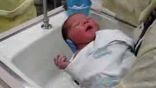 Baby Coopers First Bath