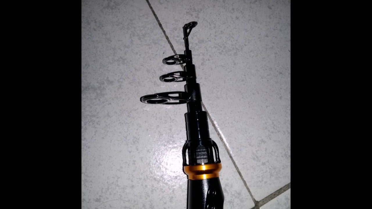 Canna Da Pesca Telescopica In Carbonio 1,2m, Con Bobina In Lega E Rapporto 5,2:1 – Leggera E Portatile
