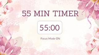 55 min countdown timer with music / Focus Mode ON 🌸 screenshot 1