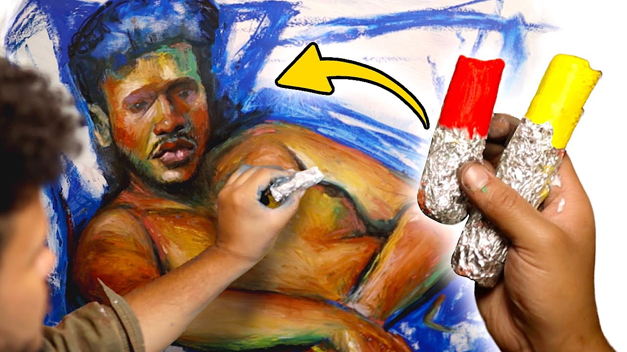 I Made A Portrait with My DIY OIL PAINT STICKS!