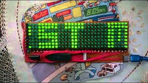LED Matrix Scrolling Text Display using ATMEGA 32 microcontroller + CD4017