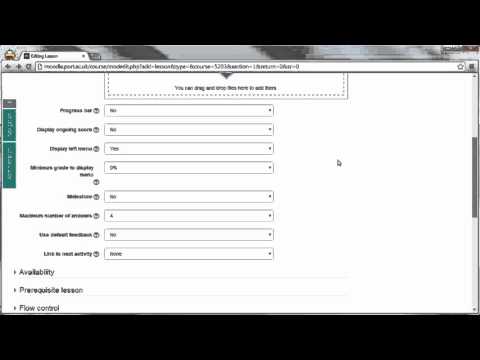 Creating a Lesson Activity in Moodle