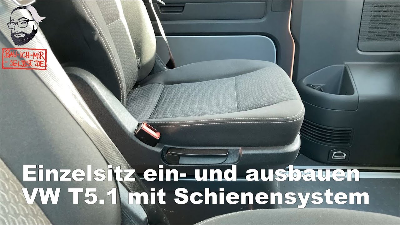  New VW T5 Sitz ausbauen / einbauen - Schienensystem im T5 Fahrgastraum
