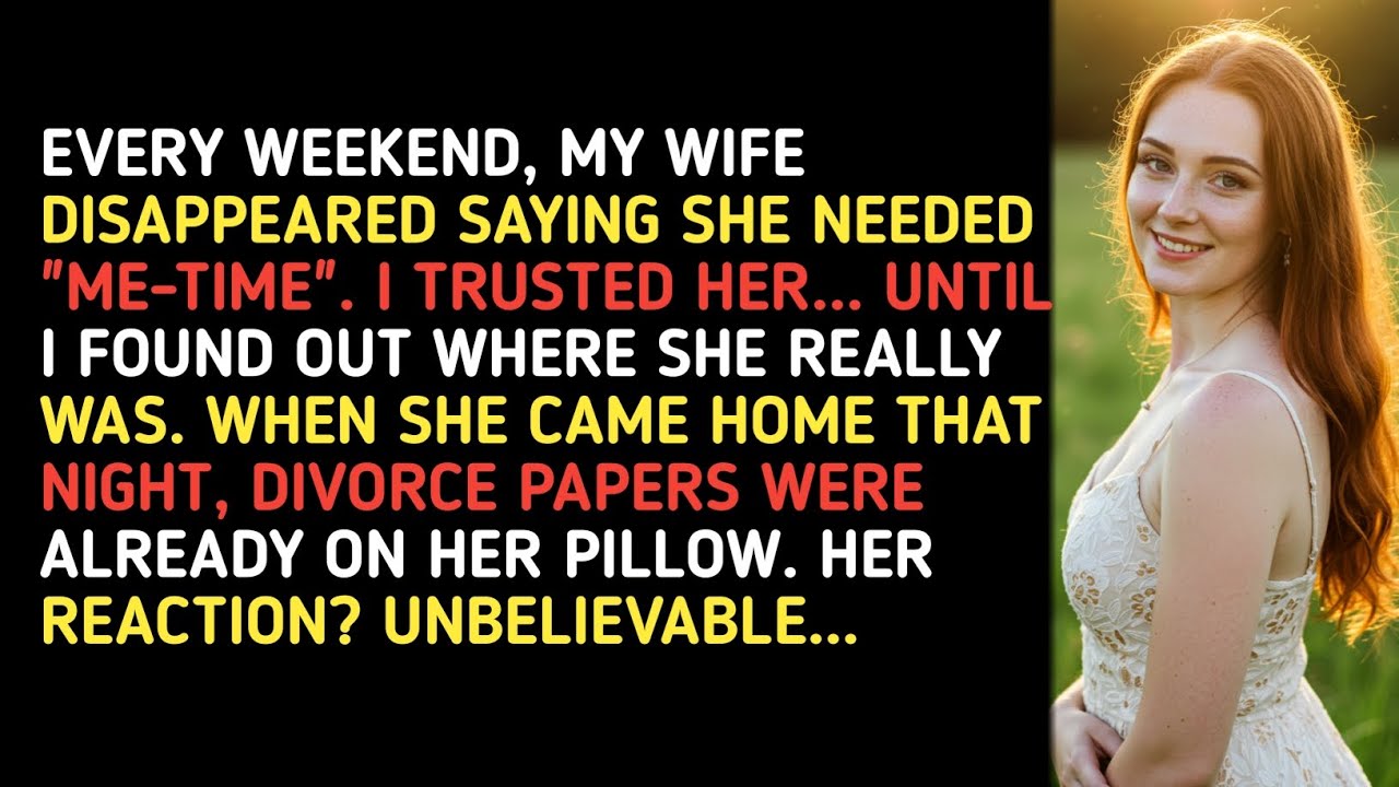 EVERY WEEKEND, MY WIFE DISAPPEARED SAYING SHE NEEDED "METIME". I