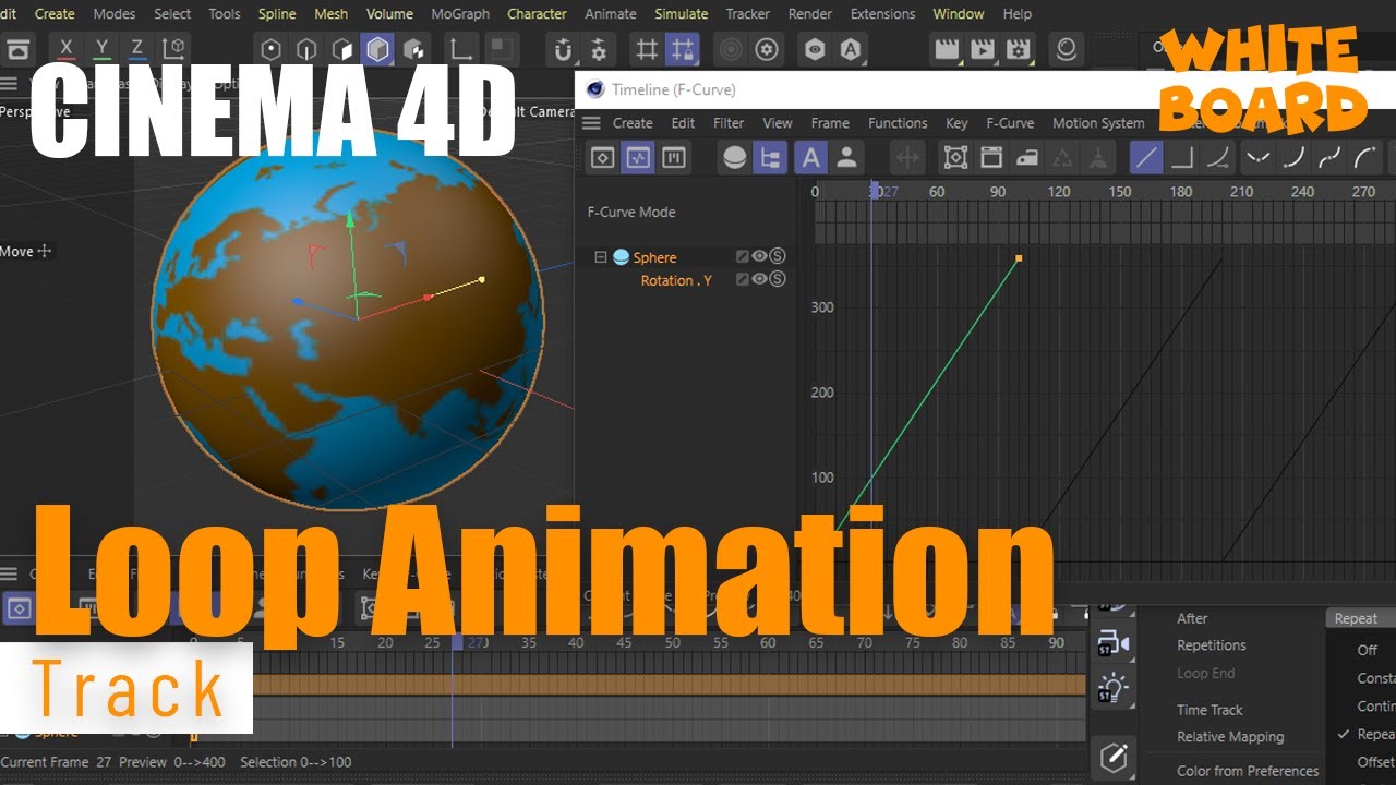Cinema 4D | Loop animation - تكرار الحركه فى سينما فور دى #تعلم_جرافيكس ...