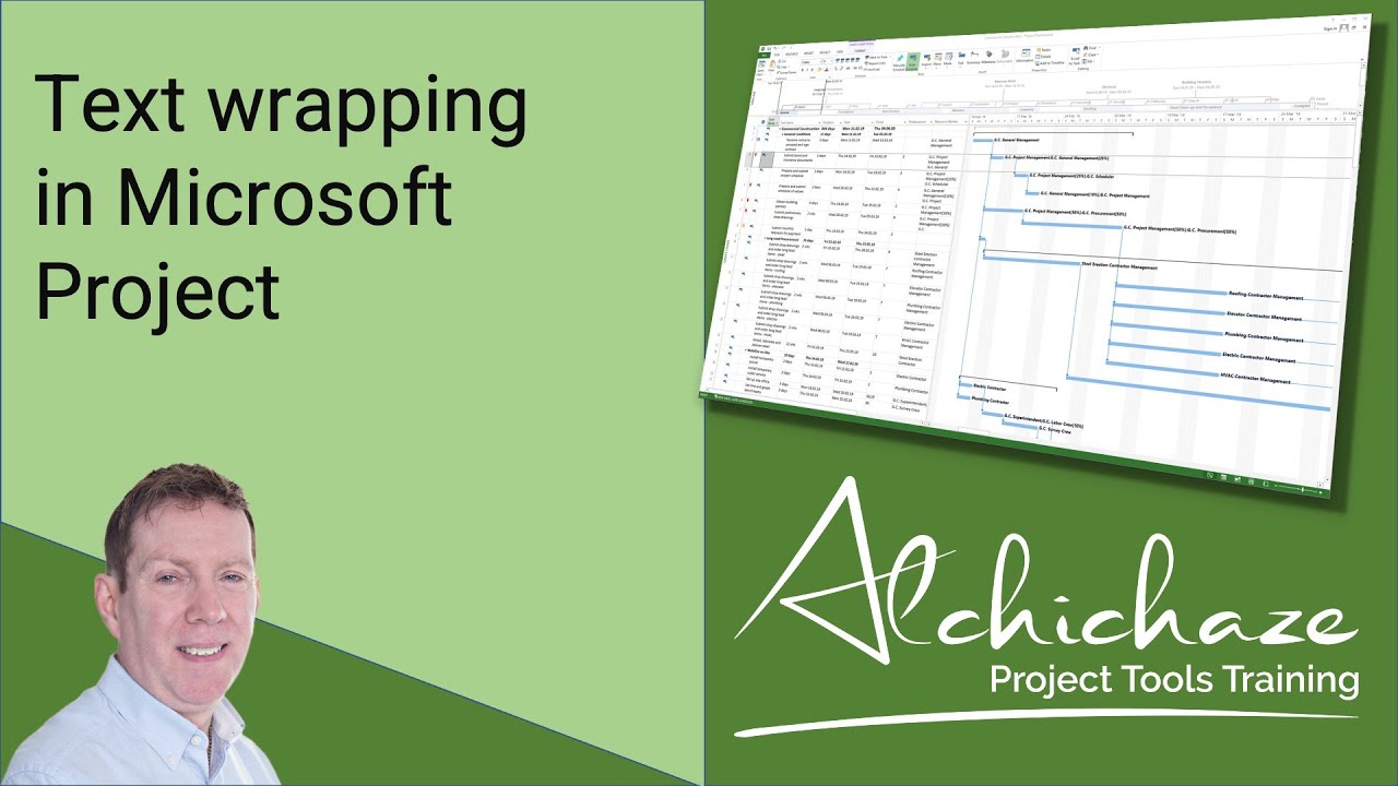 Text wrapping in Microsoft Project - YouTube