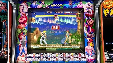 Super Street Fighter 2, realistic arcade bezel with the Mega Bezel Reflective Shader