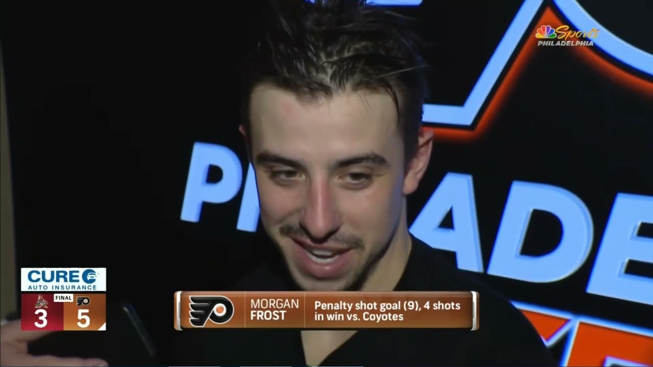 MORGAN FROST PostGame Interview | Arizona Coyotes vs Philadelphia Flyers