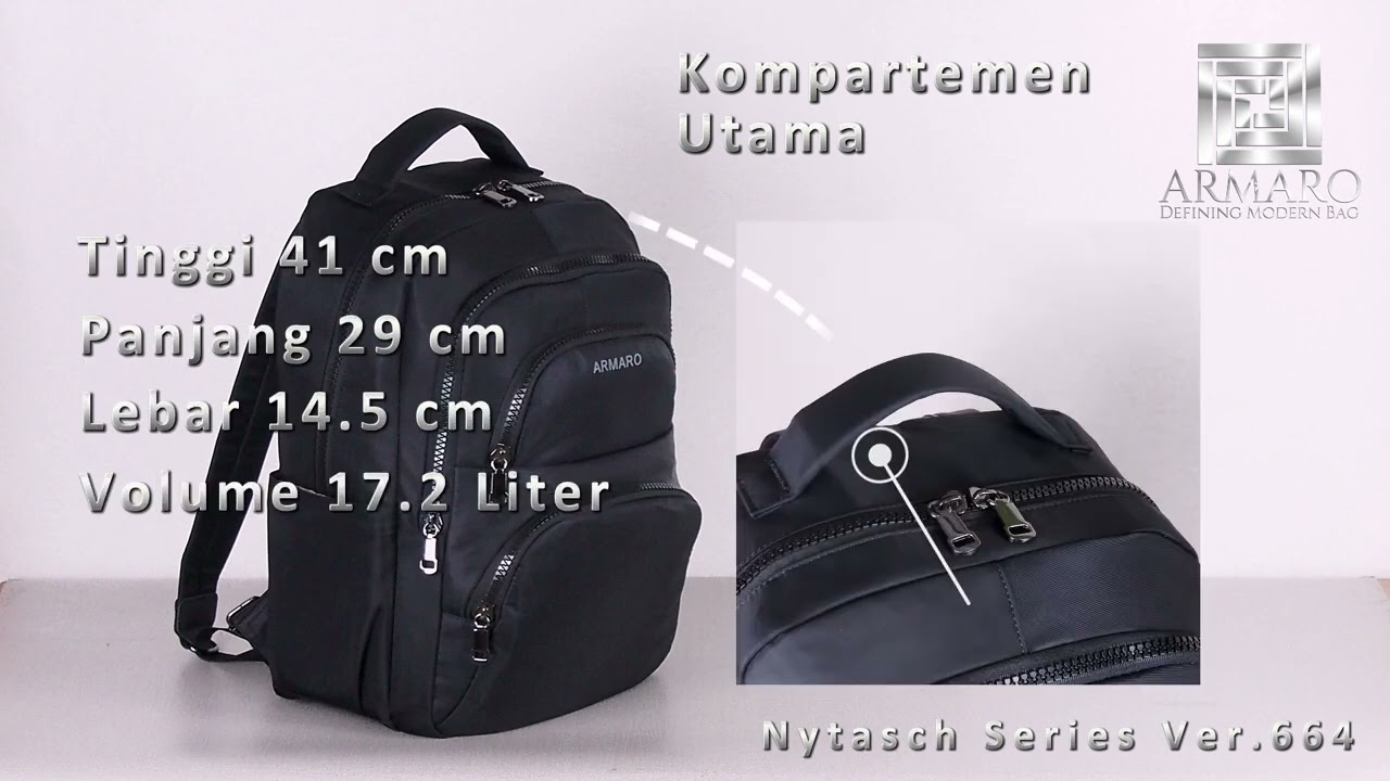 ARMARO BAGS - Nytasch Series - Ver.664 - Laptop Backpack - Detail Video