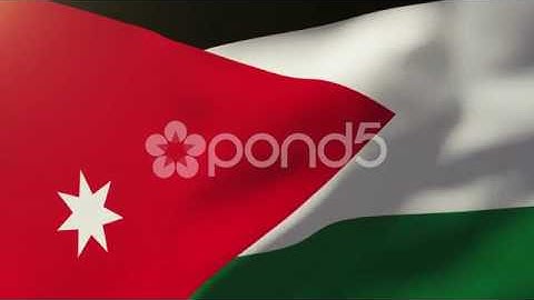Jordan Flag Waving In The Wind. Looping Sun Rises Style. Animation Loop