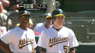 2011/08/14 A's score a pair on error
