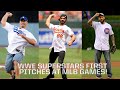 WWE Superstars first pitches! (Ft. John Cena, Seth Rollins, LA Knight &amp; more)